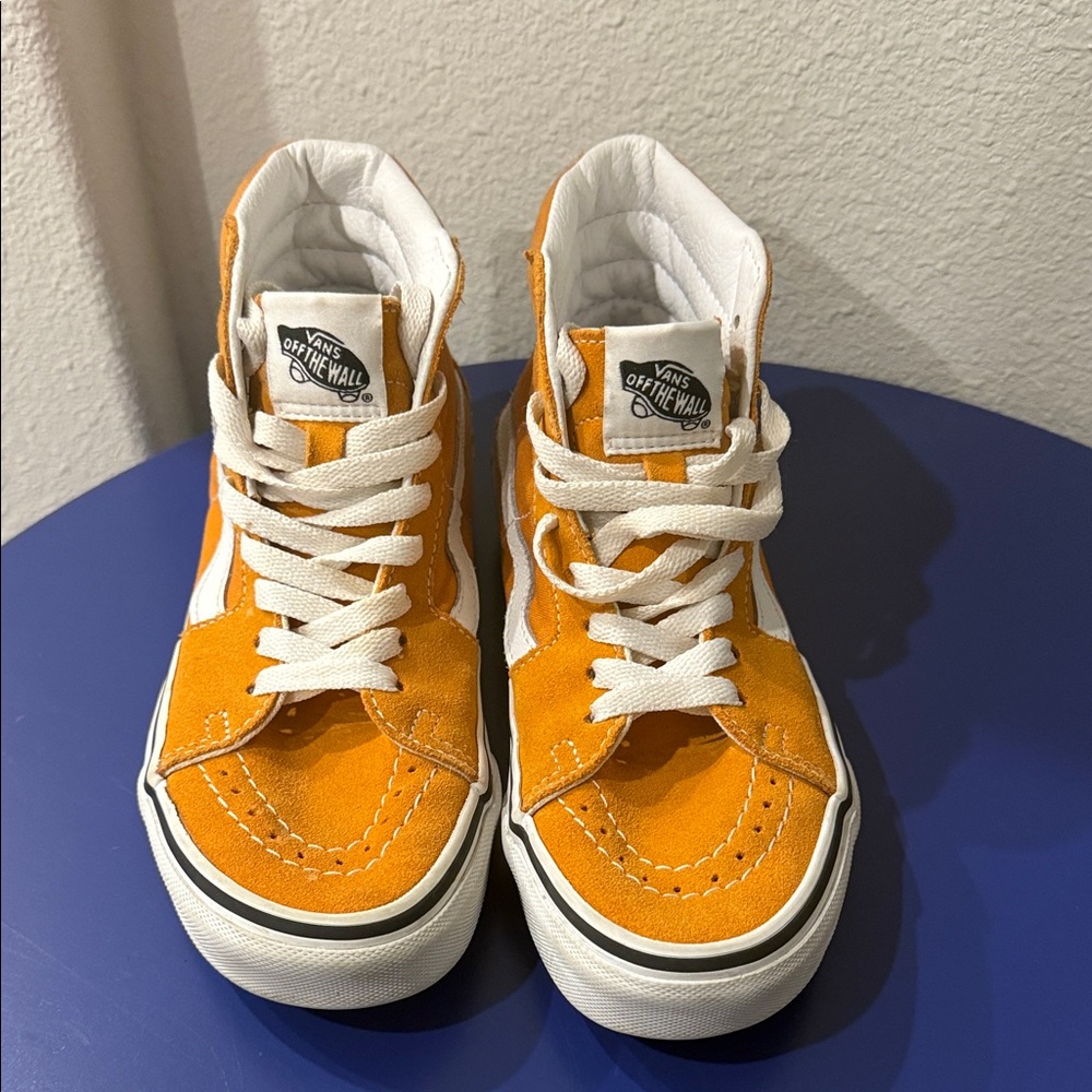 Vans Kids High-Top Sneakers - Bright Orange and White